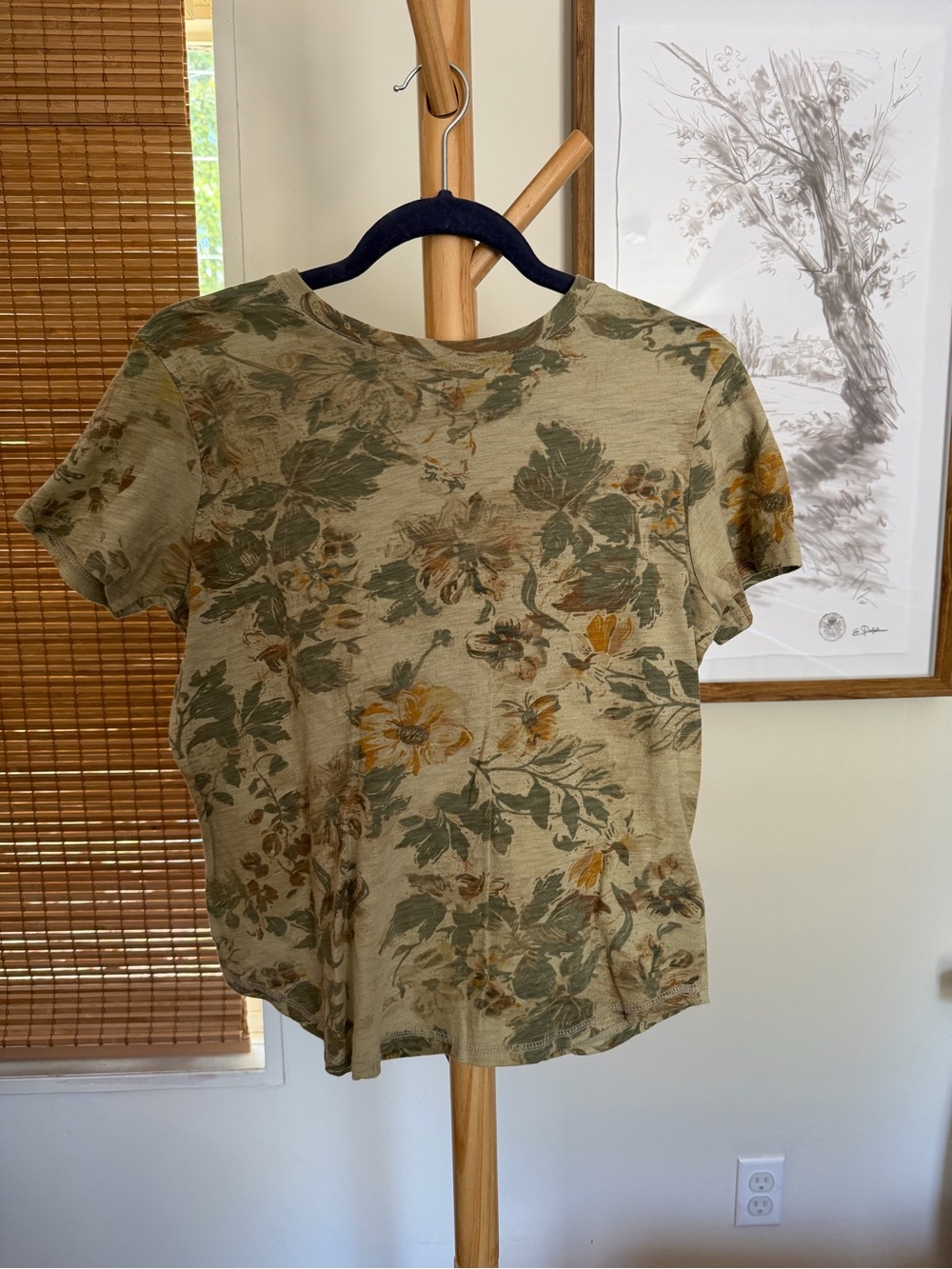 Anthropologie Pilcro Muted Floral T-Shirt